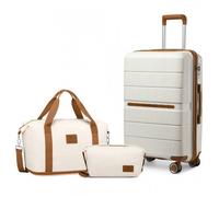 Set de 3 valises de voyage - BRITISH TRAVELLER - Valise cabine + grand sac + clutch - Ultra-léger - Coque rigide - 360° roulettes