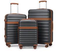 Set de 3 valises de voyage - KONO - Set 55/65/75 - Rigide extensible - ABS+PC - 4 roulettes 360° - Serrure TSA