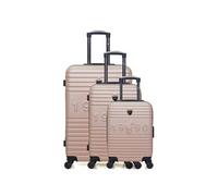 - set de 3 valises fred-a 70 cm 4 roues - rose dore