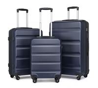 Set de 3 valises rigides - KONO - 55/66/75 cm - Coque ABS - 4 roulettes 360° - Cadenas TSA