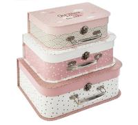 Atmosphera for Kids - Lot de 3 Valisette de Rangement "Douceur" 29cm Rose Rose G
