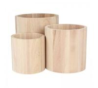 Set De 3 Vases Ronds - Bois