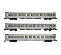 SET DE 3 VOITURES VOYAGEURS DEV INOX A9, B10 SNCF arnold hn4335