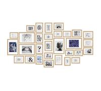Set de 30 cadres photo - 10x 10x15, 15x 13x18, 5x 20x30, chêne
