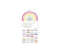 Set de 30 paires de boucles d oreilles autocollants Rainbow Love