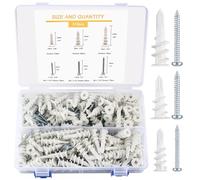 Set de 310 Chevilles et Vis - 155 pour Plaque de Plâtre, 155 à Tête Cruciforme - Kit Universel d'Expansion en Plastique et Auto-taraudeuses