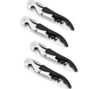 set de 4 - 12cm Tire-bouchon vin en acier inoxydable Couteau sommelier Ouvreur de vin avec décapsuleur & coupe-film Couteau sommelier Couvert de sommelier multifonctions | Tire-bouchon manuel