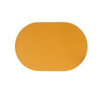 Set de 4/6 Sets de Table ovales, Sets de Table en Simili Cuir, Tapis de Table à Manger imperméables et antidérapants for Une Utilisation intérieure et extérieure(Yellow,Set of 4)