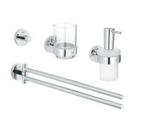 Set de 4 accessoires muraux de salle de bain ESSENTIALS 2 GROHE 40846001 - Chrome