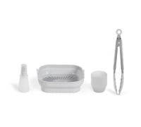 Set de 4 accessoires pour friteuse sans huile - LIVOO - MEN428 - 1 moule 2 en 1 pliable - 1 set de 12 moules - 1 pinceau - 1 pince