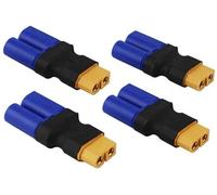 Set de 4 Adaptateurs XT60 Femelle à EC5 Mâle Connecte Les Batteries LiPo aux dispositifs RC Idéaux pour Avions, Voitures, hélicoptères, Jaune,