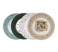 Set De 4 Assiettes Dessert Pierre Lapin Noel Beige G