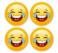 Set de 4 autocollants Smile Tears I ronds Ø 5 cm I Stickers souriants pour smartphone tablette ordinateur portable scooter porte voiture et plus I résistants aux intempéries I kfz306