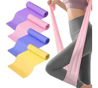 Set De 4 Bandes Élastiques De Musculation Avec 4 Niveaux De Résistance,Pour Pilates,Yoga,Fitness,Inclus Sac De Transport,Couleurs Variées: Bleu,Couleur Rose,Jaune,Violet