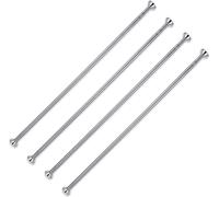 set de 4 barres de rideau de douche sans percer réglable de 125cm à 220cm, barre télescopique pour douche & baignoire, barre de rideau en inox à pincer, barre de penderie en argent
