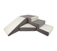 My Velinda – Set de 4 blocs en mousse – pour jeu, crèches et écoles maternelles – Blanc/Gris