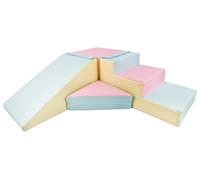 VELINDA Jouets – Set de 4 blocs en mousse - Haute élasticité - Rose/Bleu/Jaune