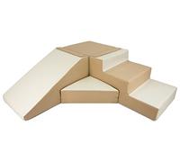 Set de 4 Blocs en Mousse pour Le Jeu, crèches, écoles maternelles, Jouets (Couleur: Blanc, Cappuccino)