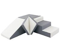My Velinda – Set de 4 blocs en mousse – pour jeu, crèches et écoles maternelles – Blanc/Gris