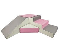 Set de 4 Blocs en Mousse pour Le Jeu, crèches, écoles maternelles, Jouets (Couleur: Blanc,Rose Clair,Gris)
