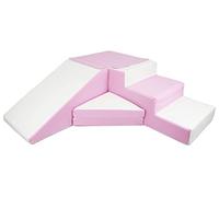 Set de 4 Blocs en Mousse pour Le Jeu, crèches, écoles maternelles, Jouets (Couleur: Blanc, Rose (Pastel))