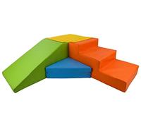 Set de 4 Blocs en Mousse pour Le Jeu, crèches, écoles maternelles, Jouets (Couleur: Jaune, Vert, Bleu, Orange)