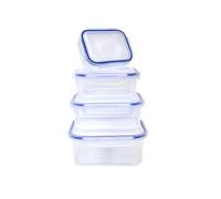 Set de 4 Boîtes de Rangement Empilables et Compactes Cheffinger Transparent Transparent G