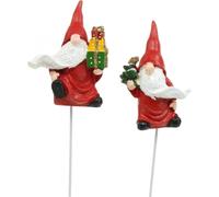 Set de 4 bouchons décoratifs lutins de Noël - Décoration de l'Avent Figure du Père Noël 7cm