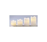 Set de 4 bougies LED en cire véritable - Blanc avec flamme vacillante
