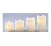 Set de 4 bougies LED en cire véritable - Blanc avec flamme vacillante blanc G