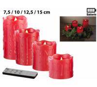 Set de 4 bougies LED en cire véritable - Rouge