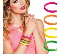 SET DE 4 BRACELETS FLUOS ADULTE Multicolore - Accessoire de déguisement bijou fantaisie