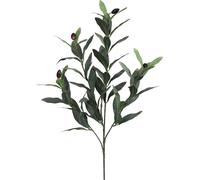 set de 4 branches d'olivier Plante artificielle 50 cm de haut, 66 feuilles, 4 olives, décoration verte
