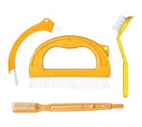 Set de 4 Brosses à Joints en Polypropylène Orange | 4 tailles variées incluses, pour polyvalent pour différentes largeurs, nettoyage complet maison et auto