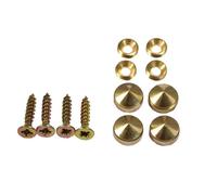 Set de 4 cache vis laiton 18 mm forme conique - Fixation murale signalétique