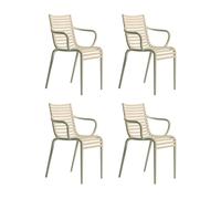 Set de 4 chaise de jardin avec accoudoirs Pip-e WxHxD 54x82x55cm