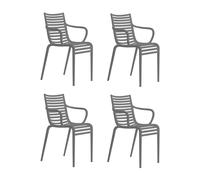 Set de 4 chaise de jardin avec accoudoirs Pip-e WxHxD 54x82x55cm