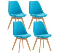 Set de 4 Chaise - LinCHAVORNAY Finition(Turquoise)