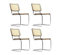 Set de 4 chaises cantilever S 32 V avec clayonnage wood part walnut stained beech