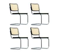 Set de 4 chaises cantilever S 32 V avec clayonnage wood part walnut stained beech