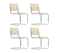 Set de 4 chaises cantilever S 32 V avec clayonnage wood part white pigmented TP 200 stained