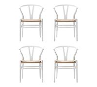 Set de 4 chaises CH24 Soft Wishbone structure hêtre WxHxD 55x76x51cm