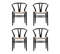 Set de 4 chaises CH24 Soft Wishbone structure hêtre WxHxD 55x76x51cm
