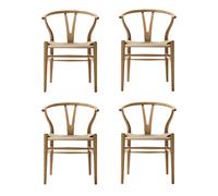 Set de 4 chaises CH24 Wishbone structure chêne WxDxH 55x51x76cm