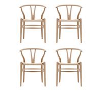 Set de 4 chaises CH24 Wishbone structure hêtre WxDxH 55x51x76cm