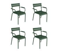 Set de 4 chaises de jardin avec accoudoirs Luxembourg WxHxD 52x88x57cm