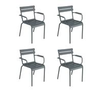 Set de 4 chaises de jardin avec accoudoirs Luxembourg WxHxD 52x88x57cm