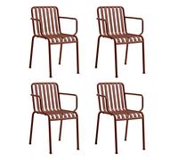 Set de 4 chaises de jardin avec accoudoirs Palissade WxHxD 51x80x56cm