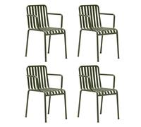 Set de 4 chaises de jardin avec accoudoirs Palissade WxHxD 51x80x56cm