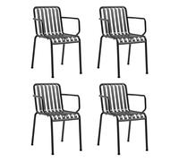 Set de 4 chaises de jardin avec accoudoirs Palissade WxHxD 51x80x56cm